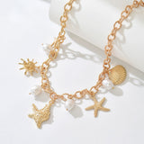 Bohemian Pearl & Shell Choker Necklace – Beachy Layering Piece