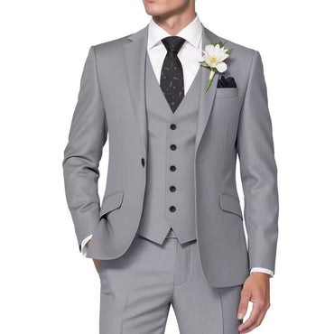 Classic 3 Piece Men's Suit with Regular Fit and Sophisticated Peak Lapel