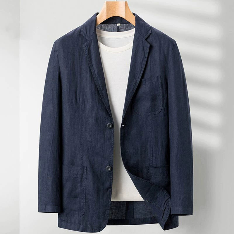 Leisure Men's Long Sleeve Lapel Pocket Business Suit Coat