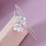 Gold Silver Flower Fresh Long Earrings CN22