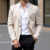 Elegant Single-row Single-button Color Suit Jacket Men's Casual Slim Suit Jacket