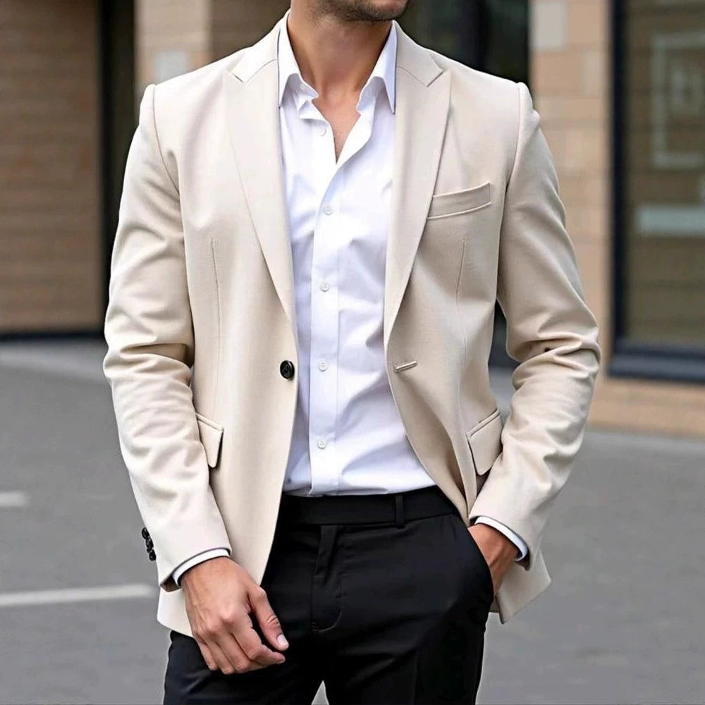 Taupe Classic 1 Piece Men's Suit with Regular Fit and Sophisticated Peak Lapel