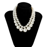 Exaggerated Pearl Choker Clavicle Chain Multi-layer Beaded Necklace