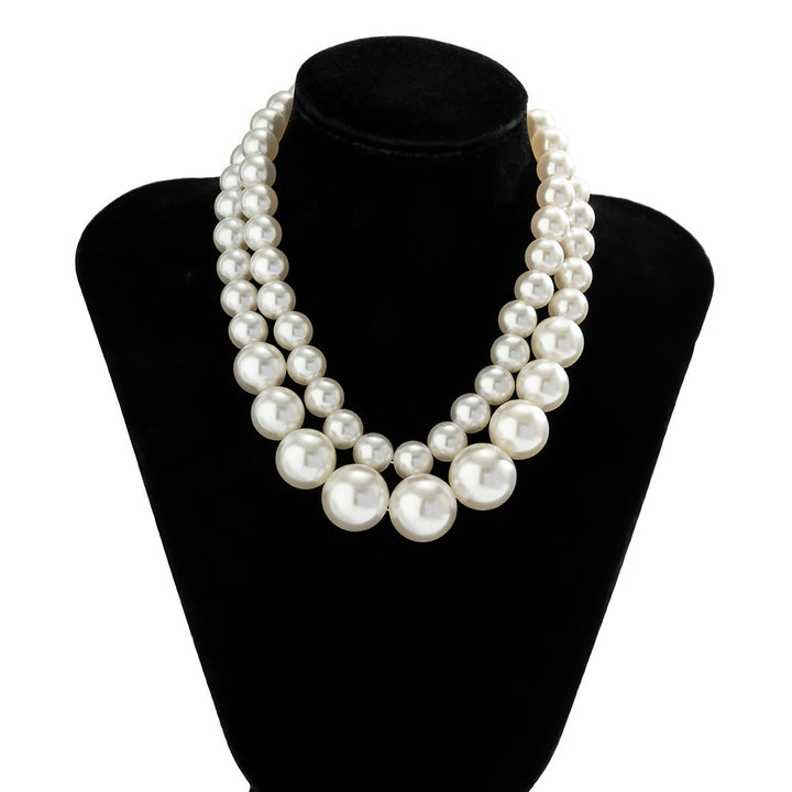 Exaggerated Pearl Choker Clavicle Chain Multi-layer Beaded Necklace