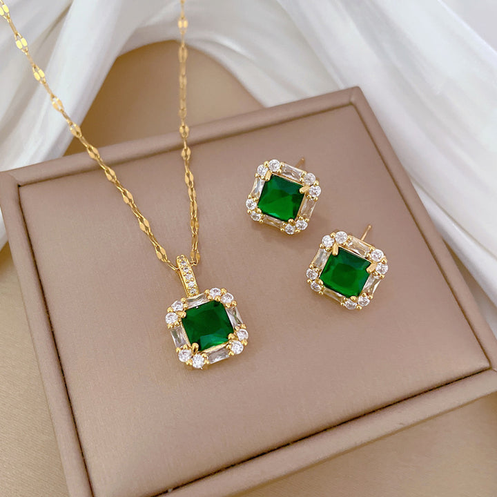 Flash Diamond Tassel Luxury Dress Accessories Dinner Clavicle Necklace Earring CN320