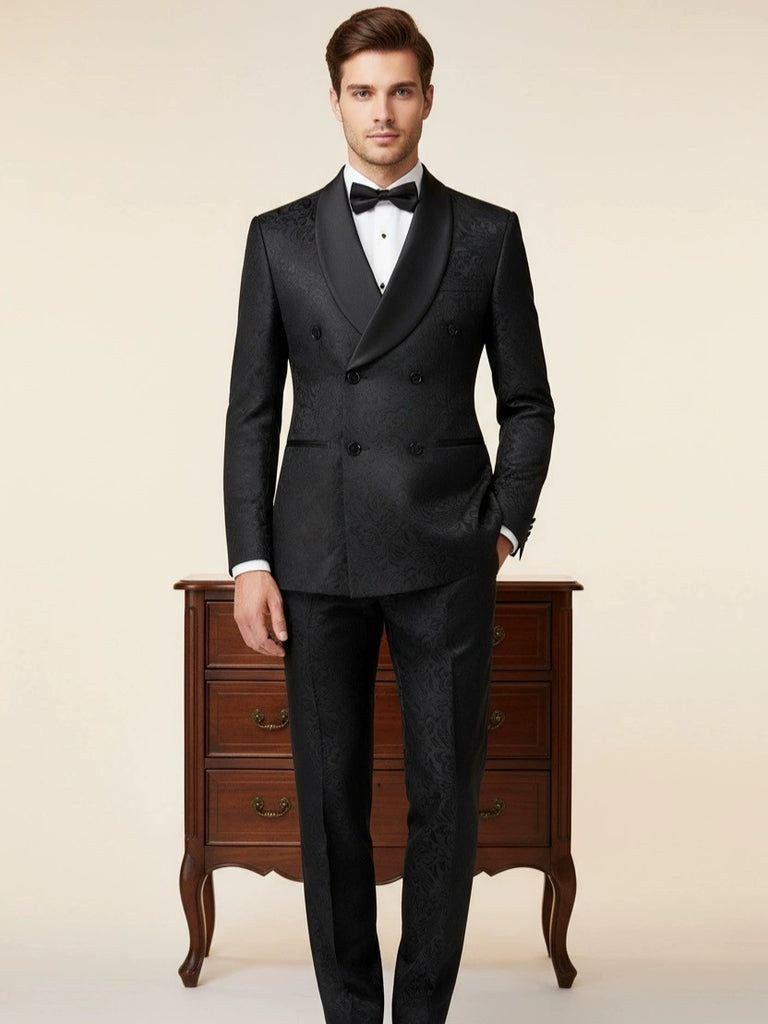 Elegant men's plus-size collar suit 2 piece Double Row Suit