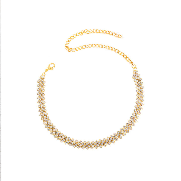 Fashion Diamond Necklace Personality Temperament Neck Jewelry Short Clavicle Chain CN06