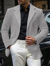 Grey Net hole Suit Jacket Casual Banquet Coat Suit Long Sleeves Suit Single Jacket