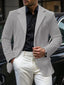 Grey Net hole Suit Jacket Casual Banquet Coat Suit Long Sleeves Suit Single Jacket