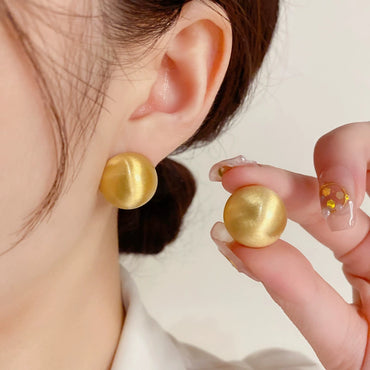 Simple Metal Round Earrings For Women