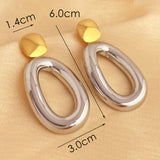 Stainless Gold Silver Color Matching Earrings