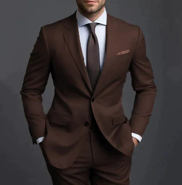 Elegant men's plus-size collar suit 2 piece Single Row Suit