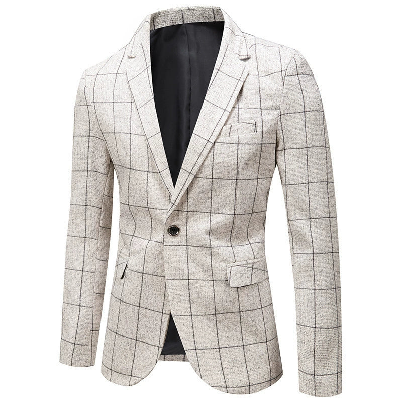 White Casual Collar Coat Jacket Slim Button Small Suit Strips Single Jacket
