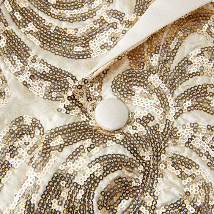 Men's Floral Tuxedo Jacket Embroidery Sequin 3 Color CN445