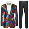 Men's 2-Piece Sequin Floral Embroidery Shawl Collar Tuxedo 5 Color CN442