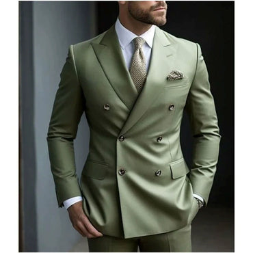 Sage Casual Men's 2 Pieces Mens Suit Regular Fit Notch Lapel Tuxedos (Blazer+Pants)