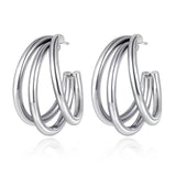 Multilayer Round C-gold Plated Women's Earrings