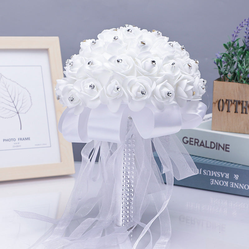 Wedding Flower For The Groom And Bride, Simulated Foam Wedding Bouquet, WF27