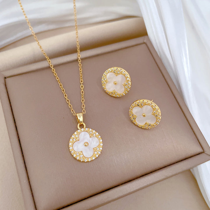 Flash Diamond Tassel Luxury Dress Accessories Dinner Clavicle Necklace Earring CN330