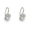 Elegant Silver Zircon Fish Tail Pearl Earrings
