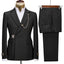 Elegant men's plus-size collar suit 2 piece Double Row Sequins Suit