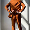 Casual Burnt Orange Business men's trousers 2 Piece Suit