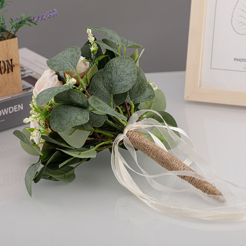 Wedding Flower For The Groom And Bride, Simulated Rose Wedding Bouquet, WF10