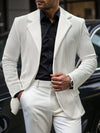 Ivory Net hole Suit Jacket Casual Banquet Coat Suit Long Sleeves Suit Single Jacket