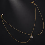 Bridal Wedding Pearl Necklace With Tassel Back Chain
