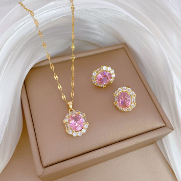 Flash Diamond Tassel Luxury Dress Accessories Dinner Clavicle Necklace Earring CN335