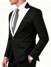 Black Classic 1 Piece Men's Suit with Regular Fit and Sophisticated Peak Lapel