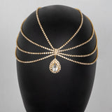 Silver Crystal Tassels Rhinestone Head Chain Headband Forehead Jewelry CN141