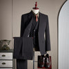 Black Tencel-wool Blend Fine Twill FabricCasual Men's 3 Pieces Business Mens Suit CN562