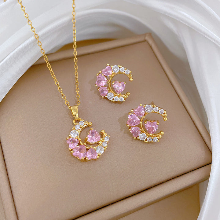 Flash Diamond Tassel Luxury Dress Accessories Dinner Clavicle Necklace Earring CN336