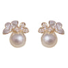 Elegant White Flowers Pearl Earrings Design Earrings