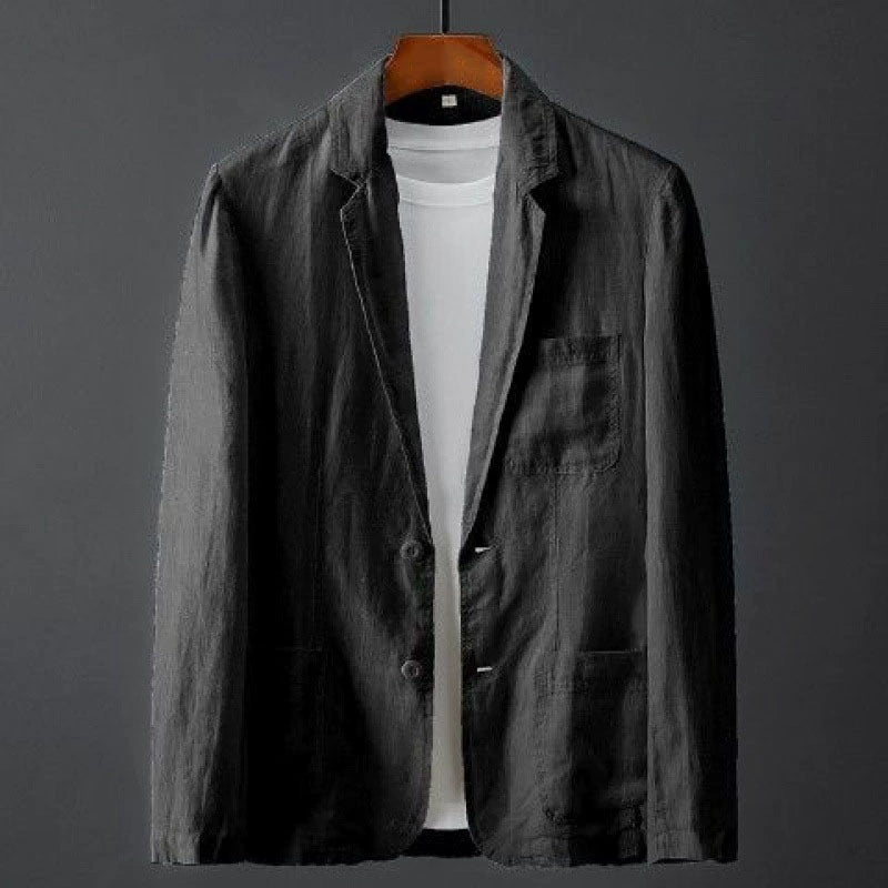 Leisure Men's Long Sleeve Lapel Pocket Business Suit Coat