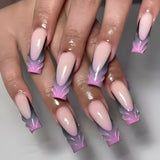 Rhinestone Nails Bling Wedding Press On Nails With Design For Women And Girls CN102