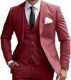 Classic 3 Piece Men's Suit with Regular Fit and Sophisticated Peak Lapel