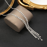 Flash Diamond Tassel Necklace Luxury Dress Accessories Dinner Clavicle Necklace CN07