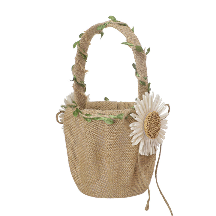 Retro Cotton Linen Flower Basket Flower Basket Rattan Daisy Decoration, HL-5722