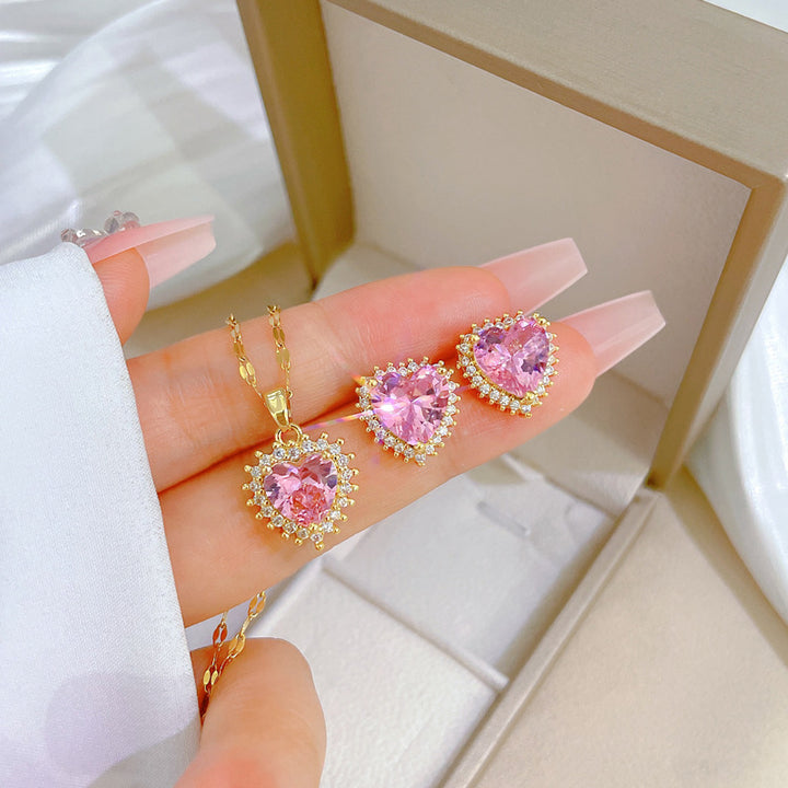 Flash Diamond Tassel Luxury Dress Accessories Dinner Clavicle Necklace Earring CN339