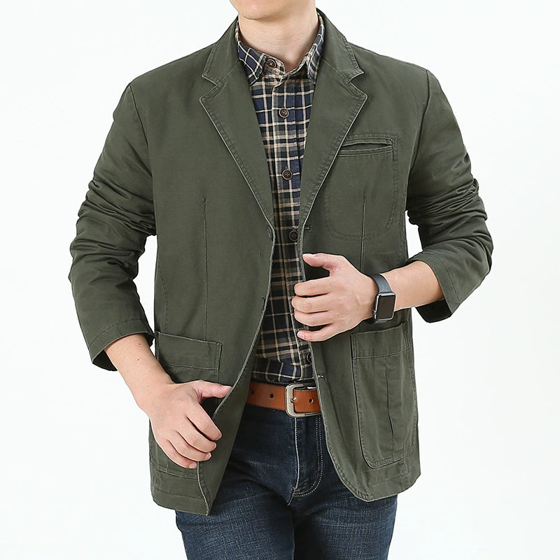 Clover Denim Suit Men's Casual Plus Size Jacket