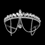 Handmade Crystal Beading Hairband Wedding Headband Luxury Silver Headband CN156