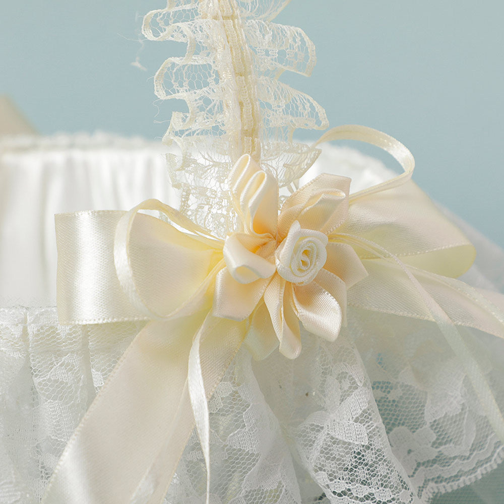 Lace Bow Decorated Portable Flower Basket, HL-5725