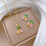 Flash Diamond Tassel Luxury Dress Accessories Dinner Clavicle Necklace Earring CN340