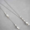Bridal Wedding Pearl Necklace With Tassel Back Chain