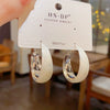 Retro Thick Silver Mixed Color Circle Earrings