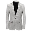 White Casual Collar Coat Jacket Slim Button Small Suit Strips Single Jacket
