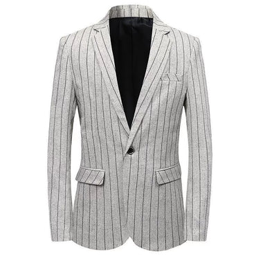White Casual Collar Coat Jacket Slim Button Small Suit Strips Single Jacket