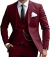 Classic 3 Piece Men's Suit with Regular Fit and Sophisticated Peak Lapel